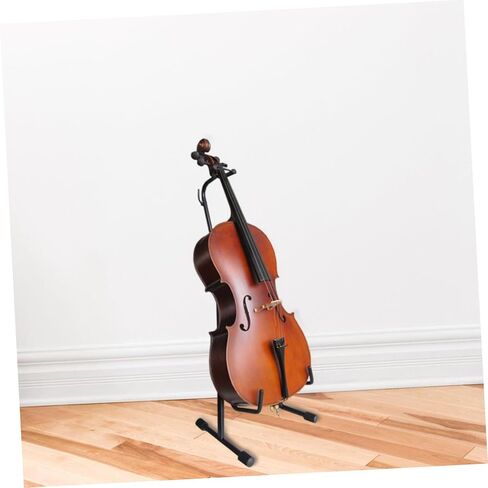 TOYANDONA Adjustable Portable Cello Holder Stand Foldable Violoncello Bracket with Bow Support Black Compact Music Instrument Rack for Home and Travel in Kuwait