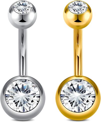 QWALIT BELLY BUNTY RING SILVER GOLD BELLY BELLY RINGS SURCICAL STELLEST STELL BELLY BELLY RINGER in Saudi Arabia