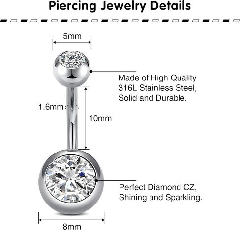 QWALIT BELLY BUNTY RING SILVER GOLD BELLY BELLY RINGS SURCICAL STELLEST STELL BELLY BELLY RINGER in Saudi Arabia