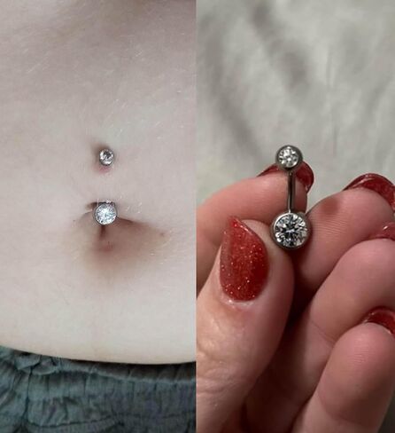 QWALIT BELLY BUNTY RING SILVER GOLD BELLY BELLY RINGS SURCICAL STELLEST STELL BELLY BELLY RINGER in Saudi Arabia