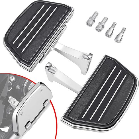 Benlari Passenger Floorboards Motorcycle Footboards with Mount Bracket Kits Compatible with Harley Davidson Touring Road King Street Glide Road Glide Electra Glide 1993-2024 Streamline (Black) in Saudi Arabia