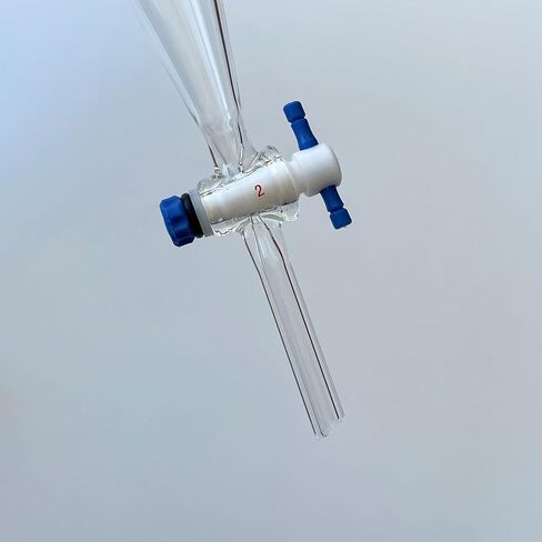 مسار انفصال 125 مل مع 19/22 مفصل و 2 مم PTFE Stopcock & Stopper ، جدار ثقيل الحائط الزجاجي القمع المخروط in Kuwait