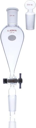 Laboy Glass 10mL Concial Separatory Funnel Pear-Shaped Lab Glass Dropping Funnel with Two 14/20 Joints and 2mm PTFE Stopcock Lab Glassware in Saudi Arabia