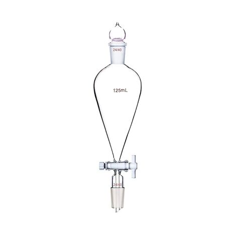 125 مل ، 24/40 ، القمع الانفصال عن المختبر ، PTFE Stopcock ، مفاصل أرضية in Saudi Arabia