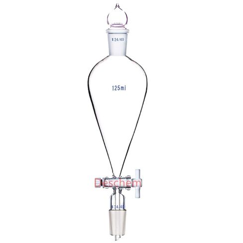 125 مل ، 24/40 ، القمع الانفصال عن المختبر ، PTFE Stopcock ، مفاصل أرضية in Saudi Arabia