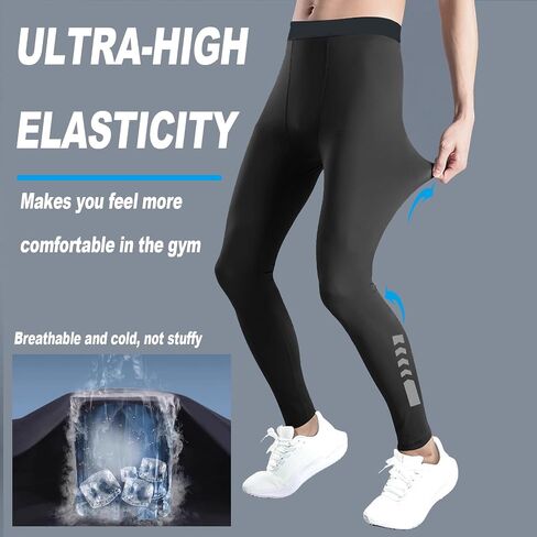 Men's Compression Pants - Men's Leggings Base Layer Bottoms,Athletic Leggings for Running, Sports, Yoga & Gym in Saudi Arabia