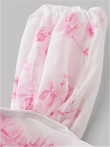 Milumia Girl's Ruched Floral Print Tank Top Square Neck Sleeveless Cropped Tops in Kuwait