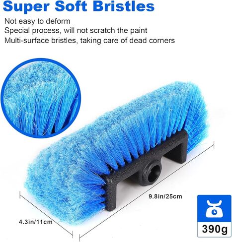 DOBEN 3.5-12FT Carbon Fiber Telescopic Extension Pole with Car Wash Brush Head, Ultra Soft Bristle Brush with Long Handle for RVs, Cars, Trucks, House Siding, Deck, Floors in Kuwait