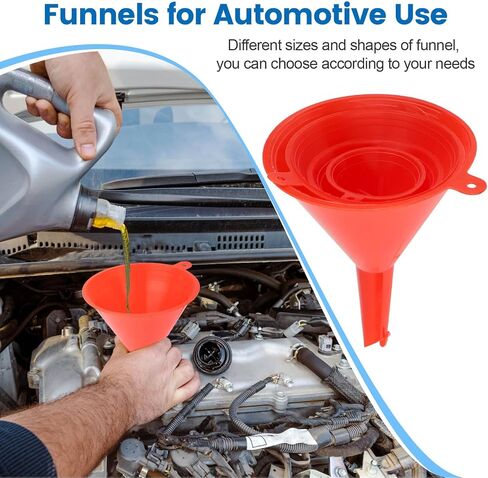 10 Pcs Automotive Funnels Set, Plastic Long Neck Oil Funnels, Universal Wide Mouth Fuel Funnels with Handle and Hose for Filling Coolant, Engine Oil, Gasoline in Saudi Arabia