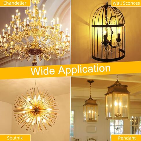 E12 Candelabra Bulb 40 Watt مكافئ ، E12 LED لمبة الثريا قابلة للثريات قابلة للثورة ، مصابيح ضوء شمعة B10 2700 كيل in Kuwait