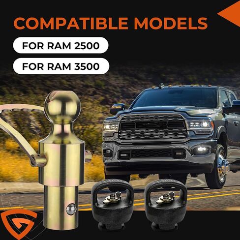 60639 Puck System Gooseneck Hitch Ball Kit Compatible with 2013-2025 Ford F250 F350 F450, 2016-2025 Silverado, Sierra & Titan XD Trucks, 38,000 lbs. GTW, 2-5/16-Inch Ball, Pucks Required in Saudi Arabia