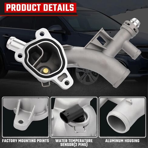 902-3040 Upgrade Aluminium Coolant Thermostat Housing Assembly Fit for Ram 1500 2014-2022 Fit for Jeep 2021-2022 Gladiator 2014-2021 Grand Cherokee 2020-2022 Wrangler 3.0L Replace 68253514AA in Saudi Arabia