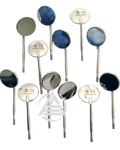Dental Mouth Mirrors #5 (24mm) Rhodium Coated Front Surface Diagnostic Dental Mouth Mirror - Mirror Cone Socket Oral Mirror - Stainless Steel (Pack of 12) in Kuwait