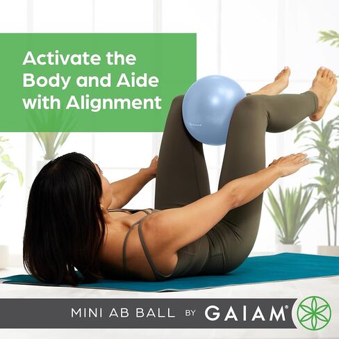 Gaiam mini ab ball ، 8 بوصة قابلة للنفخ كرة تمرينات لمكافحة القوة للقوة الأساسية ، بيلاتيس ، اليوغا ، والعلاج الطبيعي ، تشمل قش التضخم ، قابس وتنزيل دليل in Kuwait