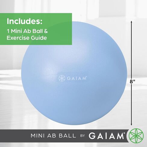 Gaiam mini ab ball ، 8 بوصة قابلة للنفخ كرة تمرينات لمكافحة القوة للقوة الأساسية ، بيلاتيس ، اليوغا ، والعلاج الطبيعي ، تشمل قش التضخم ، قابس وتنزيل دليل in Kuwait