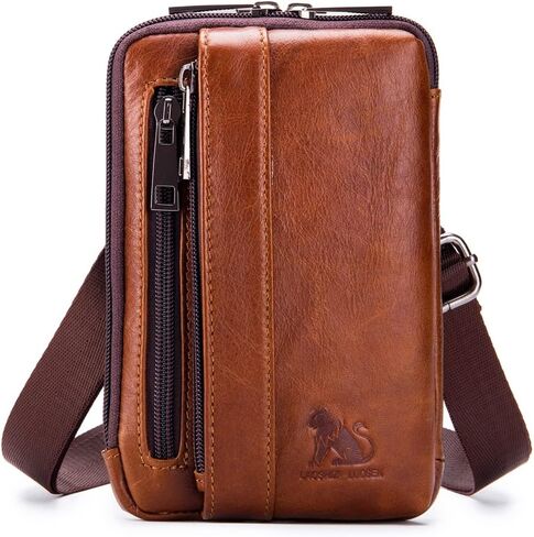 Vintage Leather Phone Belt Bag Waist Pack for Outdoor Travel Flip Phone Case Holster Bum Fanny Pouch Money Coin Purse Wallet Small Shoulder Pocket in Saudi Arabia
