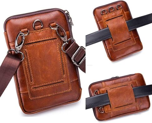 Vintage Leather Phone Belt Bag Waist Pack for Outdoor Travel Flip Phone Case Holster Bum Fanny Pouch Money Coin Purse Wallet Small Shoulder Pocket in Saudi Arabia