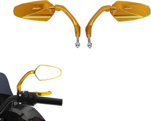 POWER JAMES Red 4.0 inch Germetry CNC-Cut Motorcycle Handlebar Rear Mirrors Compatible with Harley Davidson, Geometry Design (Red) in Saudi Arabia