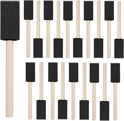 18 PCS فرش الطلاء الرغوية ، فرشاة الطلاء الإسفنج 2 بوصة ، فرشاة إسفنجة مقبض الخشب ، فرشاة الرغوة للطلاء ، تلطيخ ، ورنيش ، حرفة ، لمس UP in Kuwait