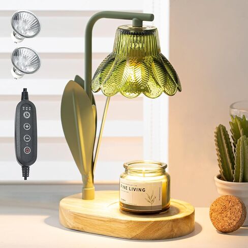 Flower Candle Warmer Lamp with Timer,Dimmable Candle Lamp Warmer,Adjustable Height Candle Warmer for All Jar Candles,Bedroom Living Room Home Decor Aesthetic Christmas Birthday Gifts for Women in Saudi Arabia