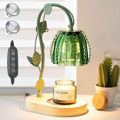 Flower Candle Warmer Lamp with Timer,Dimmable Candle Lamp Warmer,Adjustable Height Candle Warmer for All Jar Candles,Bedroom Living Room Home Decor Aesthetic Christmas Birthday Gifts for Women in Saudi Arabia