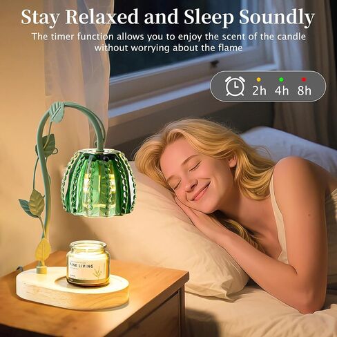 Flower Candle Warmer Lamp with Timer,Dimmable Candle Lamp Warmer,Adjustable Height Candle Warmer for All Jar Candles,Bedroom Living Room Home Decor Aesthetic Christmas Birthday Gifts for Women in Saudi Arabia