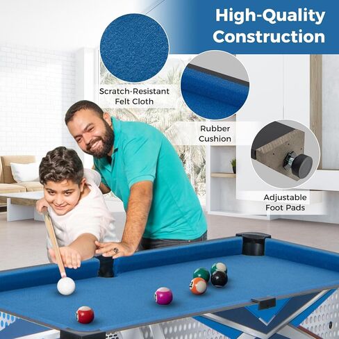 Giantex 6 in 1 Multi Game Table, Combo Game Table w/Basketball, Billiards, Ping Pong, Hockey, Shuffleboard, Bowling for Home, Game Room, Friends & Family, Combination Game Table Set for Adults Kids in Saudi Arabia