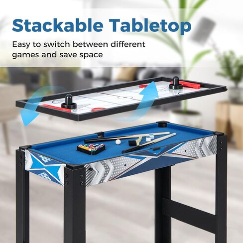 Giantex 6 in 1 Multi Game Table, Combo Game Table w/Basketball, Billiards, Ping Pong, Hockey, Shuffleboard, Bowling for Home, Game Room, Friends & Family, Combination Game Table Set for Adults Kids in Saudi Arabia