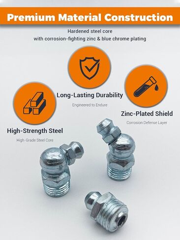 350pc مجموعة متنوعة من الشحوم - SAE & METRIC (1/4 "-28 ، M6 ، M8 ، M10) تجهيزات الشحوم Zerk مع صندوق الأدوات ، وروح القبعات والغبار لأسلحة الشحوم والسيارات ، الصناعية in Saudi Arabia