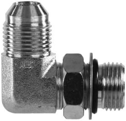 37° JIC SAE Flare Male x SAE O-Ring Boss ORB Male 90° Elbow | 6801-06-06 in Saudi Arabia
