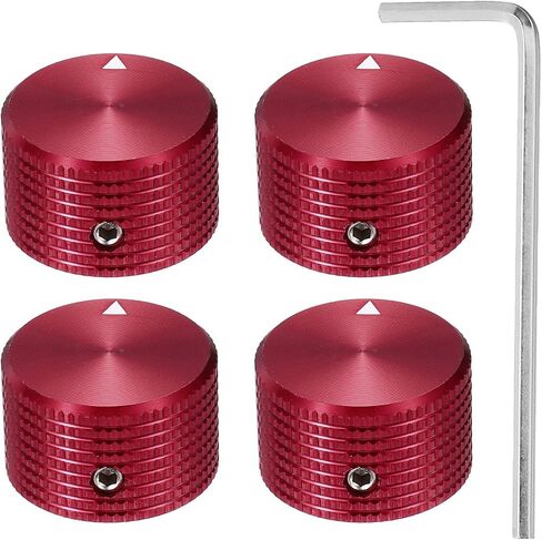 Meccanixity 4 PCS مقابض الجهد الألومنيوم ، 1/4 "(6 مم) مقابض التحكم في النغمة العالمية للغيتار ، الباص ، الشبكة 5/8" الأحمر in Kuwait