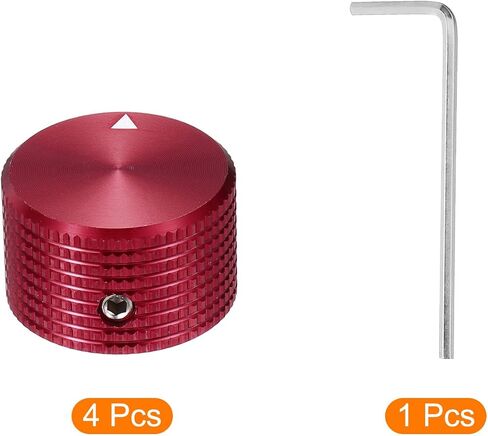 Meccanixity 4 PCS مقابض الجهد الألومنيوم ، 1/4 "(6 مم) مقابض التحكم في النغمة العالمية للغيتار ، الباص ، الشبكة 5/8" الأحمر in Kuwait