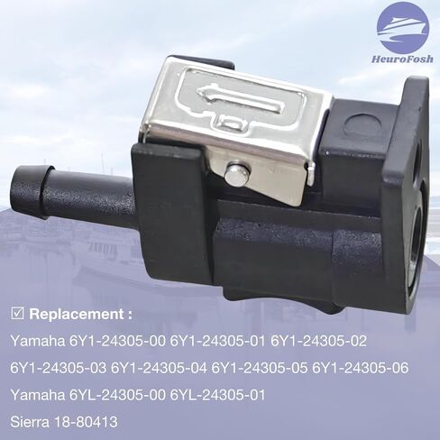 6G1-24305 Fuel Line Connector Pipe Joint for Yamaha 6-90 HP Outboard Engine Side 1/4 Inch Female 6G1-24305-06 18-80414 in Saudi Arabia