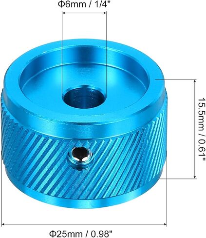 meccanixity 2 PCS مقابض الجهد الألومنيوم ، 1/4 "(6 مم) مقابض التحكم في النغمة العالمية للغيتار ، باس ، تويلي 5/8" الأزرق in Kuwait