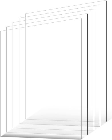 VEVOR PET/Plexiglass Sheets, 5-Pack Plastic Sheet, 24 x 36 Inch 0.04 Inch Thick Transparent Clear Flexible Plastic Panels for Craft, Replacement Picture Frame Glass, DIY Display Project, Easy to Cut in Saudi Arabia