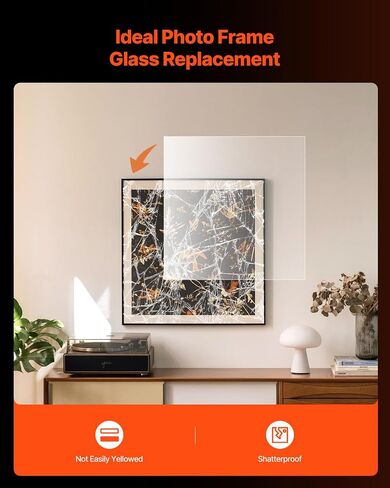 VEVOR PET/Plexiglass Sheets, 5-Pack Plastic Sheet, 24 x 36 Inch 0.04 Inch Thick Transparent Clear Flexible Plastic Panels for Craft, Replacement Picture Frame Glass, DIY Display Project, Easy to Cut in Saudi Arabia