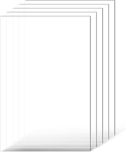 VEVOR PET/Plexiglass Sheets, 5-Pack Plastic Sheet, 24 x 36 Inch 0.04 Inch Thick Transparent Clear Flexible Plastic Panels for Craft, Replacement Picture Frame Glass, DIY Display Project, Easy to Cut in Saudi Arabia