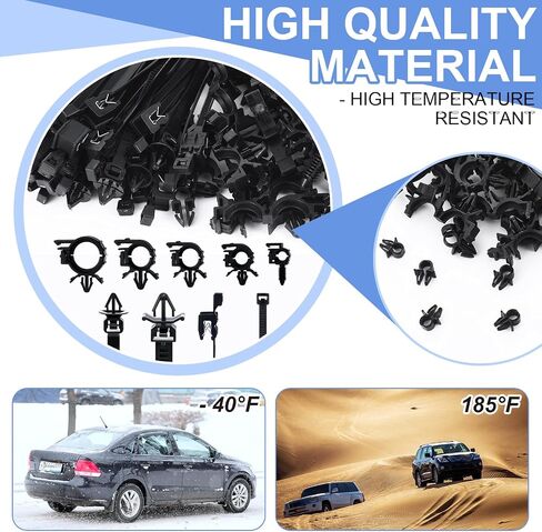 200pcs Car Wire Loom Routing Clips Push Mount Cable Tie Assortment 15 Sizes Car Harness Routing Clips Universal Wiring Harness Clip Replacement Parts for Automotive in Saudi Arabia