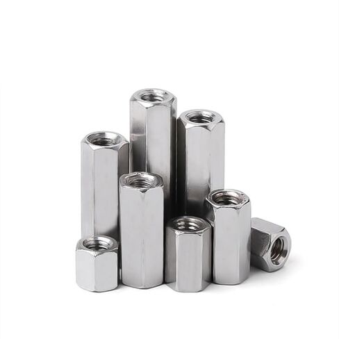 موصل مستدير المكسرات ، M3 - M10 A2 مصوّرات سداسية من الفولاذ المقاوم للصدأ مطول عمود اقتران مفصل توصيل قضيب طويل (M8 × 13 × 55 (2pcs)) in Kuwait