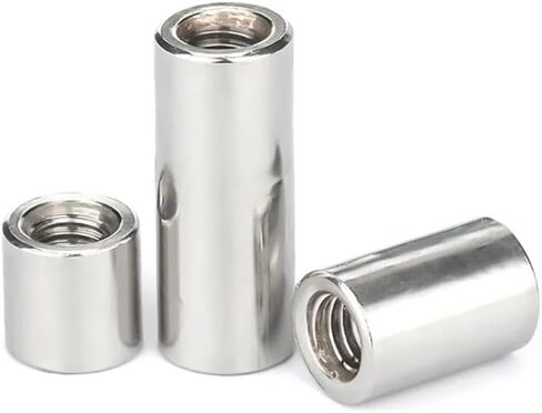 Round Connector Nuts, M8-M16 304 Stainless Steel Round Joint Nut Long Round Connector Round Coupling Connector(M8x12x35(5pcs)) in Saudi Arabia