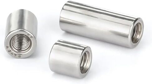 Round Connector Nuts, M8-M16 304 Stainless Steel Round Joint Nut Long Round Connector Round Coupling Connector(M8x12x35(5pcs)) in Saudi Arabia