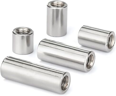 Round Connector Nuts, M8-M16 304 Stainless Steel Round Joint Nut Long Round Connector Round Coupling Connector(M8x12x35(5pcs)) in Saudi Arabia
