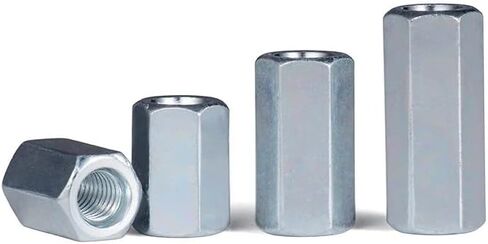 Round Connector Nuts, M5-M24 Zinc Plated Hexagon Hex Extend Long Rod Connector Joint Sleeve Tubular Coupling Nut(M10x13x30 2pcs) in Saudi Arabia