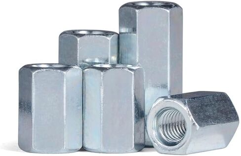 Round Connector Nuts, M5-M24 Zinc Plated Hexagon Hex Extend Long Rod Connector Joint Sleeve Tubular Coupling Nut(M10x13x30 2pcs) in Saudi Arabia