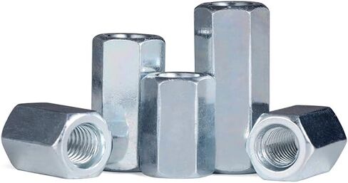 Round Connector Nuts, M5-M24 Zinc Plated Hexagon Hex Extend Long Rod Connector Joint Sleeve Tubular Coupling Nut(M10x13x30 2pcs) in Saudi Arabia