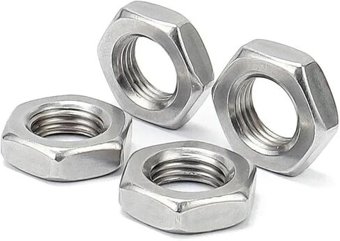 2/50PCS Hexagon Thin Nut M2-M27 304 Stainless Steel Flat Hex Jam Nuts(10pcs M6) in Saudi Arabia