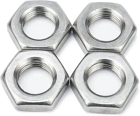 2/50PCS Hexagon Thin Nut M2-M27 304 Stainless Steel Flat Hex Jam Nuts(10pcs M6) in Saudi Arabia