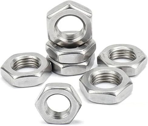 2/50PCS Hexagon Thin Nut M2-M27 304 Stainless Steel Flat Hex Jam Nuts(10pcs M6) in Saudi Arabia