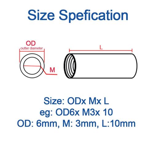 موصل مستدير المكسرات ، M3 ~ M16 304 امتداد الفولاذ المقاوم للصدأ امتداد ثخن العمود الدائري اقتران المسمار أسطواني متصل (OD24xm16x40 (2pcs)) in Kuwait