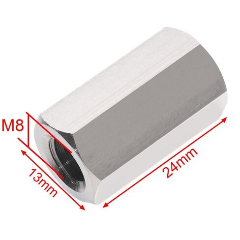 موصل مستدير المكسرات ، 6pcs M8 304 الصلب غير القابل للصدأ Allen Extension Senxagonal Nuts Connector طول 24 مم-40 مم (M8x13x24mm) in Kuwait